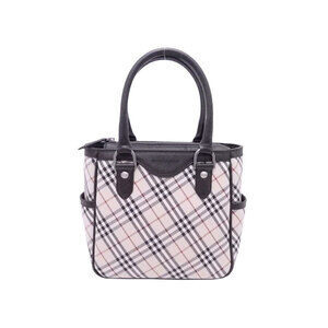 Burberry Nova Check Handbag Beige Tan Black Canvas Leather